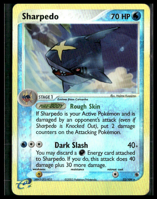 Sharpedo #22/109 Reverse Holo Ruby and Sapphire LP