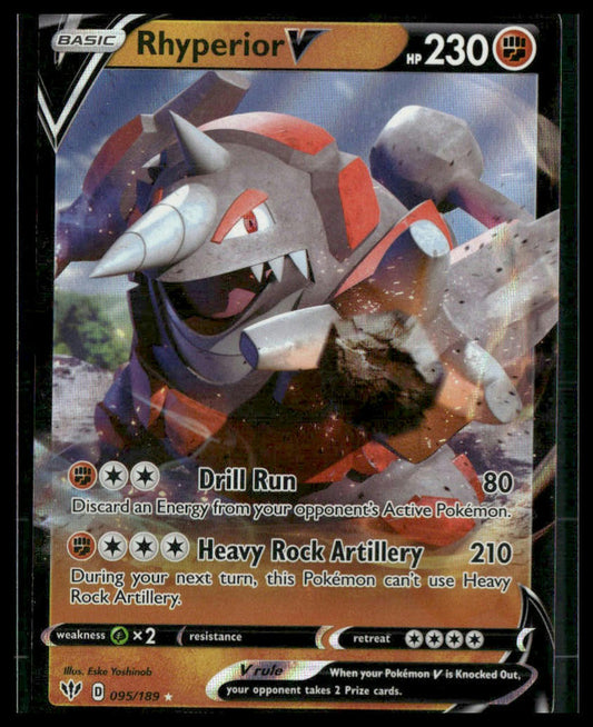 Rhyperior V #095/189 Darkness Ablaze NM