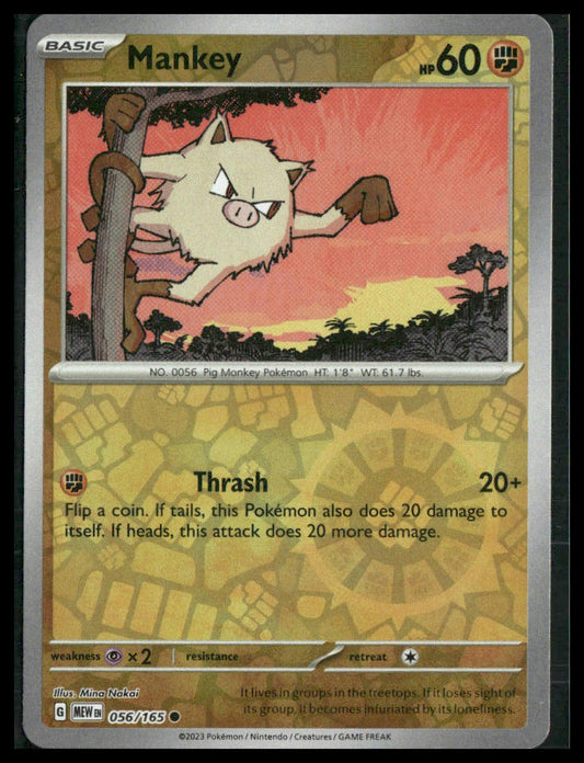 Mankey #056/165 Reverse Holo Scarlet & Violet 151 NM