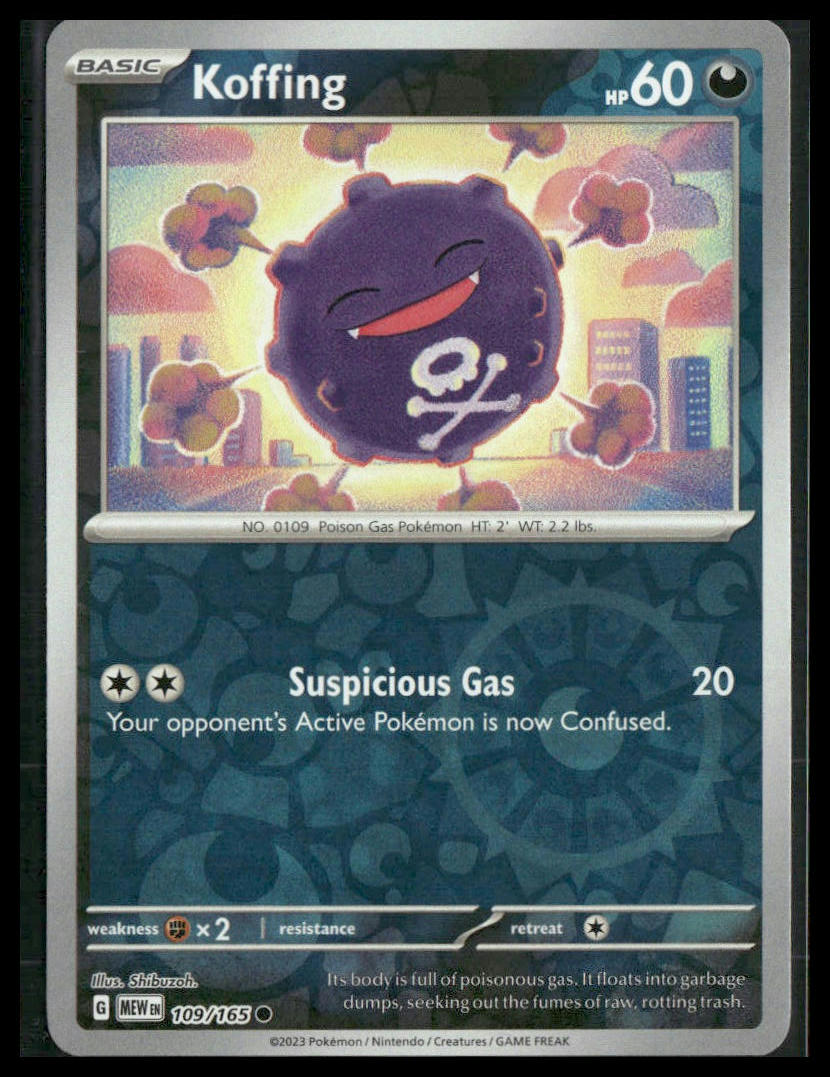 Koffing #109/165 Reverse Holo Scarlet & Violet 151 NM