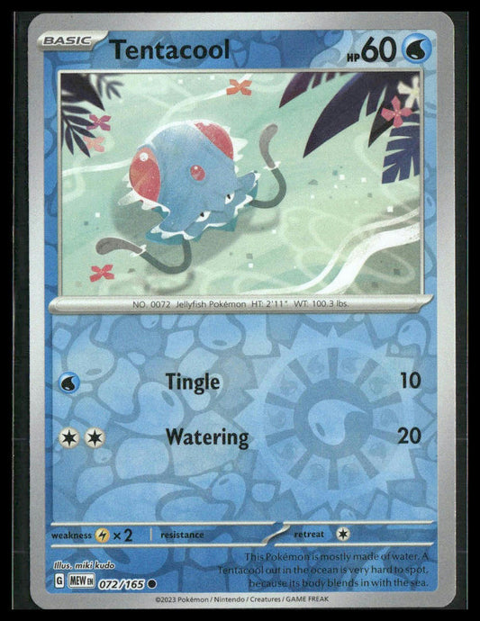 Tentacool #072/165 Reverse Holo Scarlet & Violet 151 NM