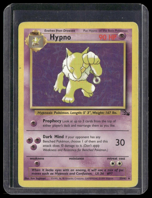 Hypno #23/62 Fossil HP