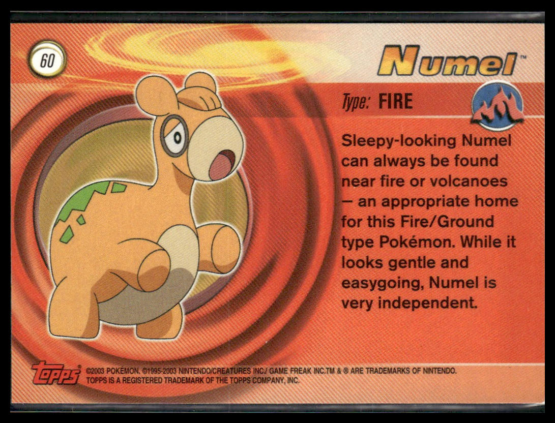 Numel #60 Topps Pokémon Advanced LP