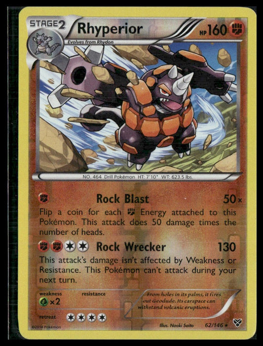 Rhyperior #62/146 Reverse Holo XY Base Set VLP