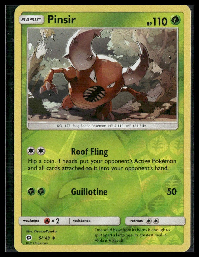 Pinsir #6/149 Reverse Holo SM Base Set LP