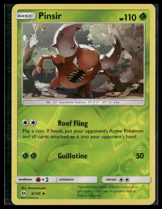 Pinsir #6/149 Reverse Holo SM Base Set LP