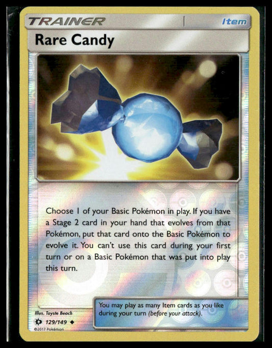 Rare Candy #129/149 Reverse Holo SM Base Set VLP