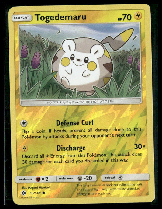 Togedemaru #53/149 Reverse Holo SM Base Set LP