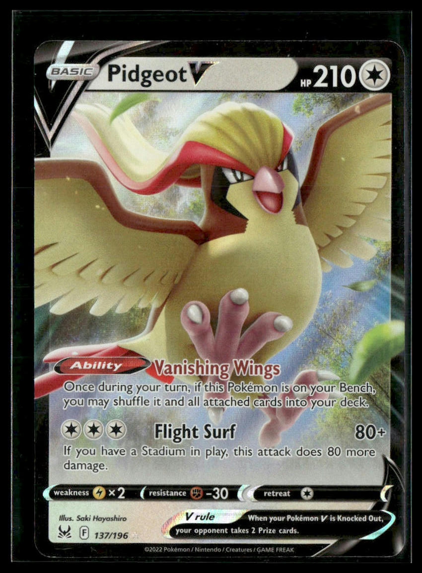 Pidgeot V #137/196 Lost Origin NM