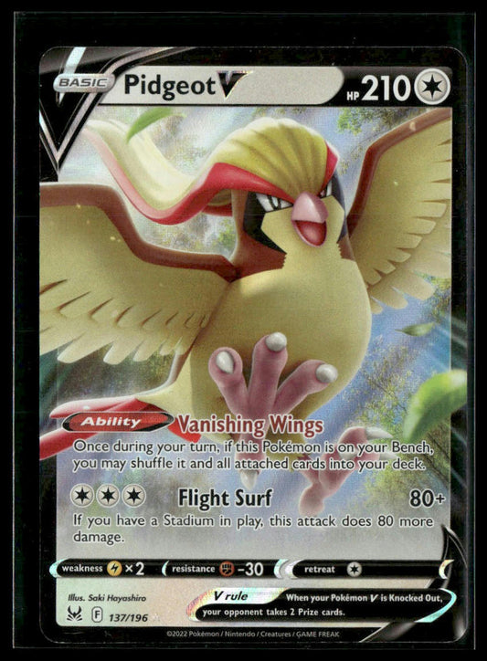 Pidgeot V #137/196 Lost Origin NM
