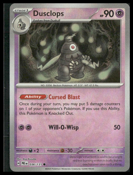 Dusclops (Poke Ball) #036/131 Prismatic Evolutions NM