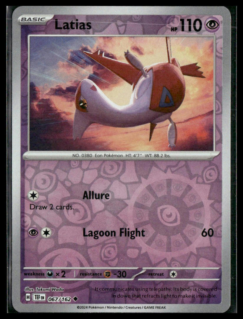 Latias #067/162 Reverse Holo Temporal Forces VLP