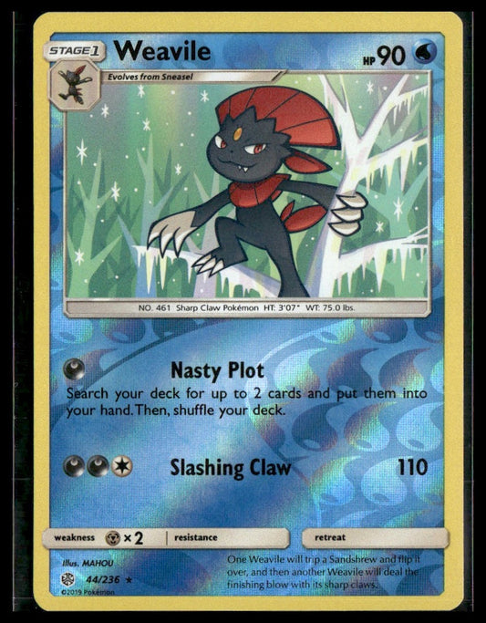 Weavile #44/236 Reverse Holo SM - Cosmic Eclipse VLP