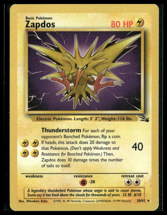 Zapdos #30/62 Fossil LP/MP