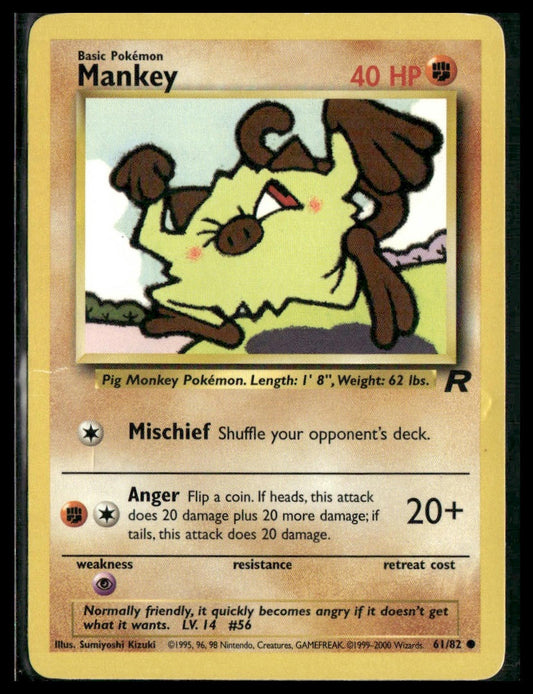 Mankey #61/82 Team Rocket MP