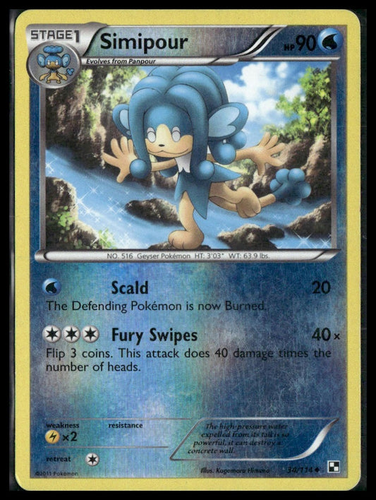 Simipour #34/114 Reverse Holo Black and White MP