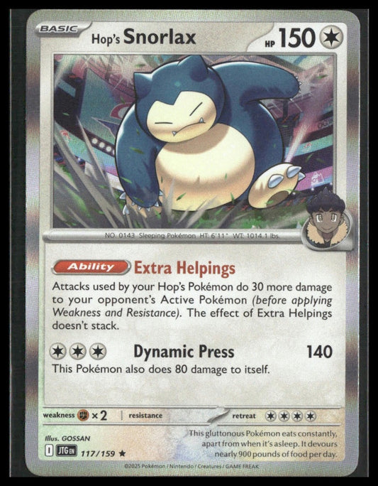 Hop's Snorlax #117/159 Journey Together NM
