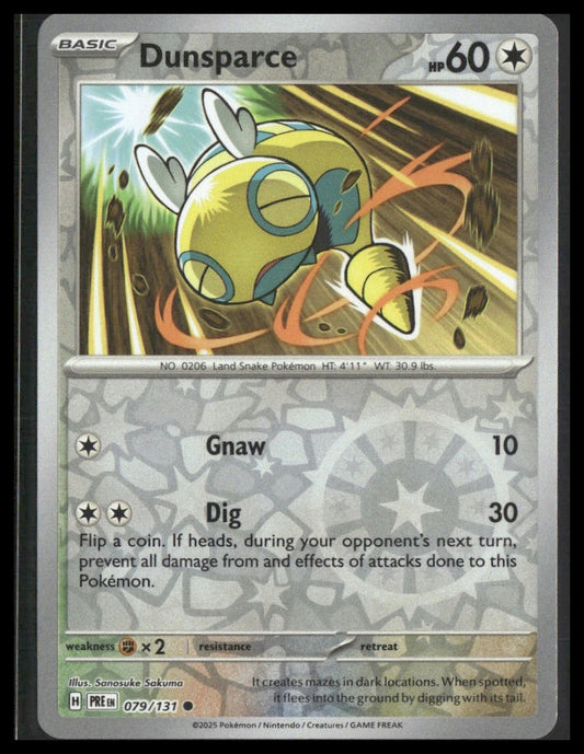 Dunsparce #079/131 Reverse Holo Prismatic Evolutions NM