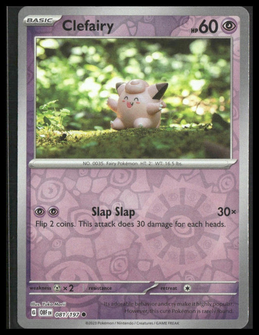 Clefairy #081/197 Reverse Holo Clay Yuka Morii Obsidian Flames NM