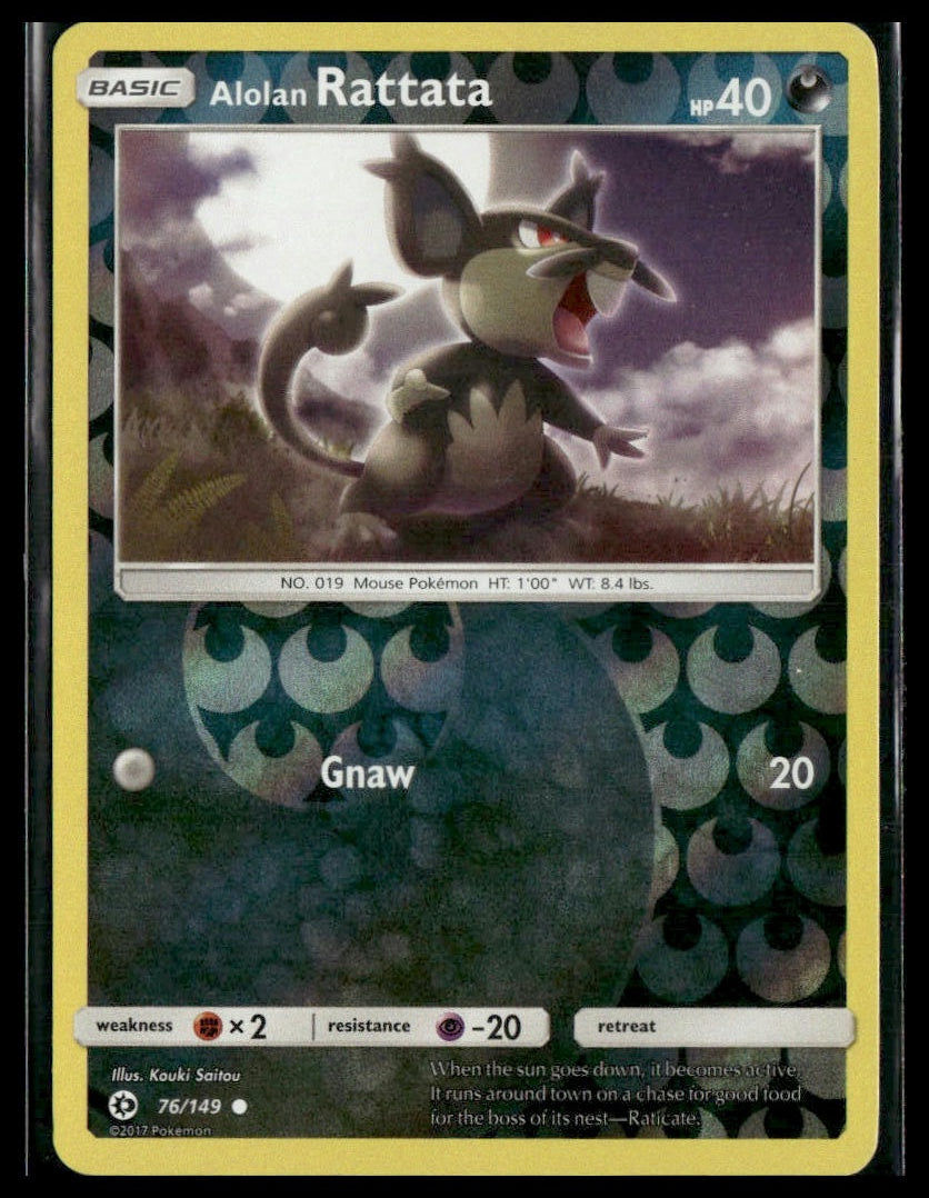 Alolan Rattata #76/149 Reverse Holo SM Base Set MP