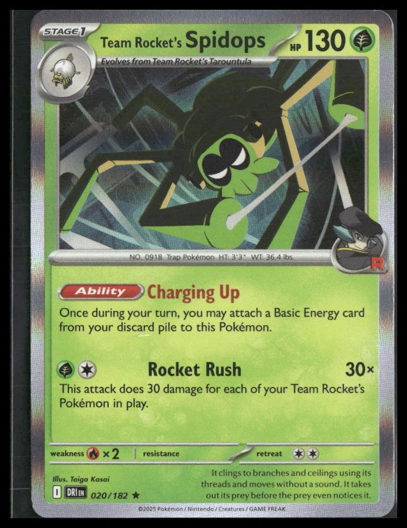Team Rocket's Spidops #20/182 Destined Rivals NM