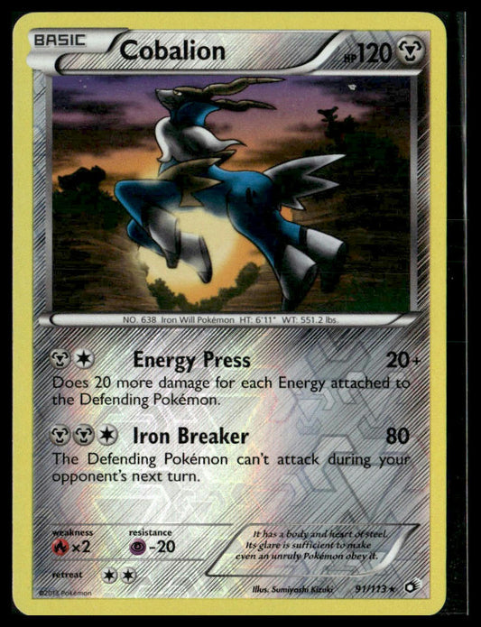 Cobalion #91/113 Reverse Holo Legendary Treasures VLP