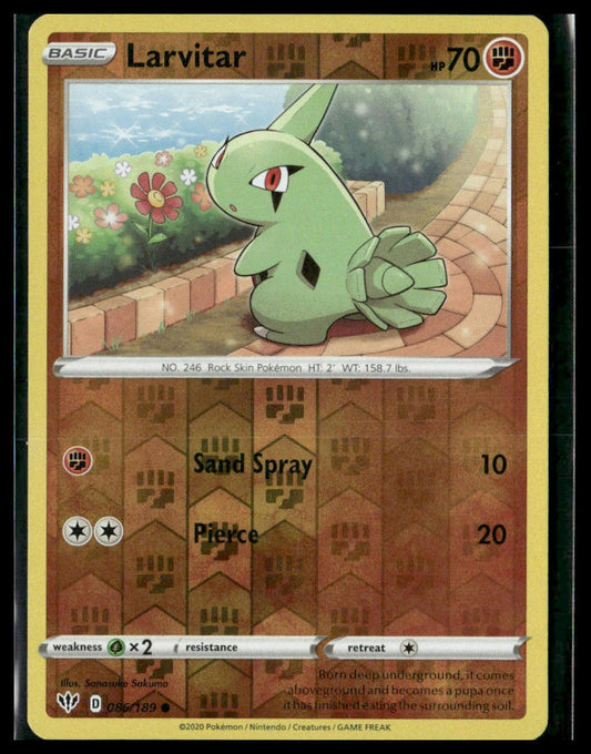 Larvitar #086/189 Reverse Holo Darkness Ablaze VLP
