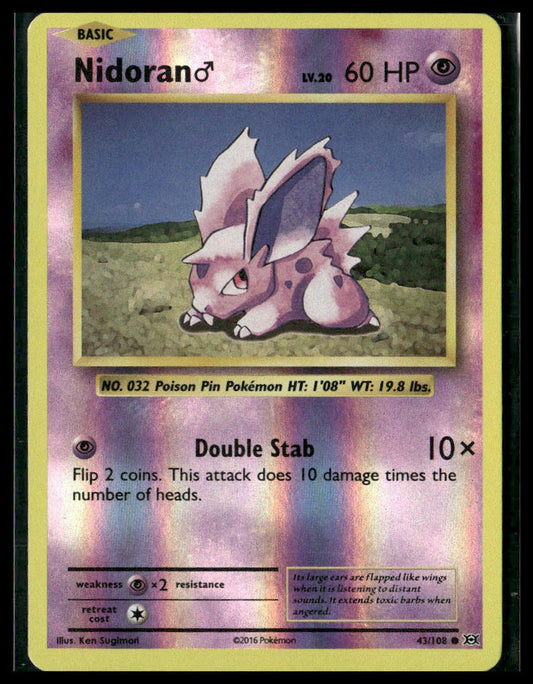 Nidoran M #43/108 Reverse Holo XY - Evolutions NM