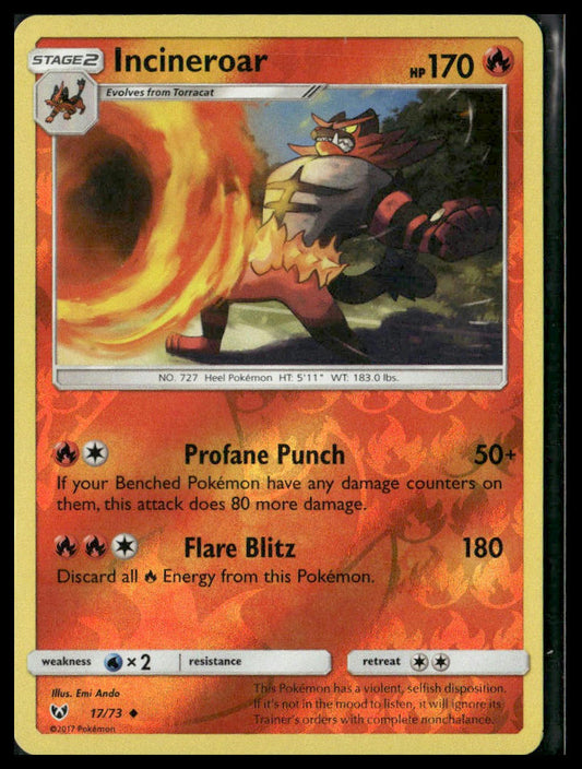 Incineroar #17/73 Reverse Holo Shining Legends LP