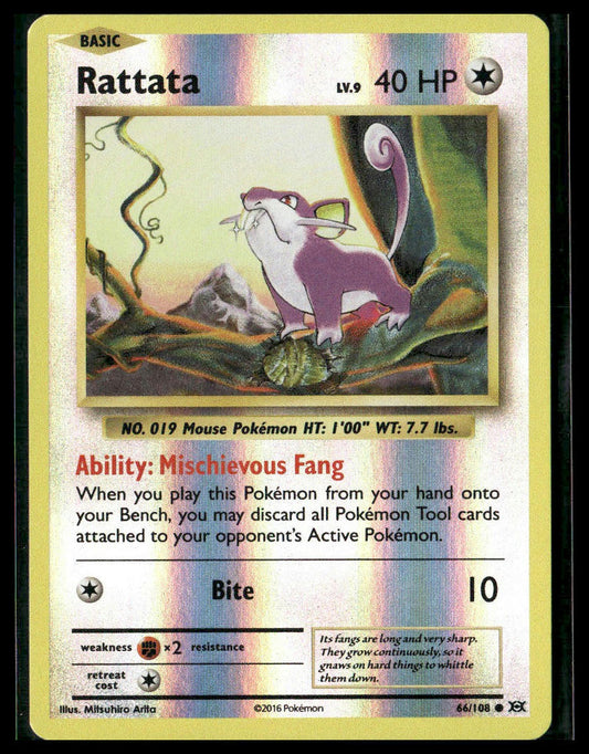 Rattata #66/108 Reverse Holo XY - Evolutions VLP
