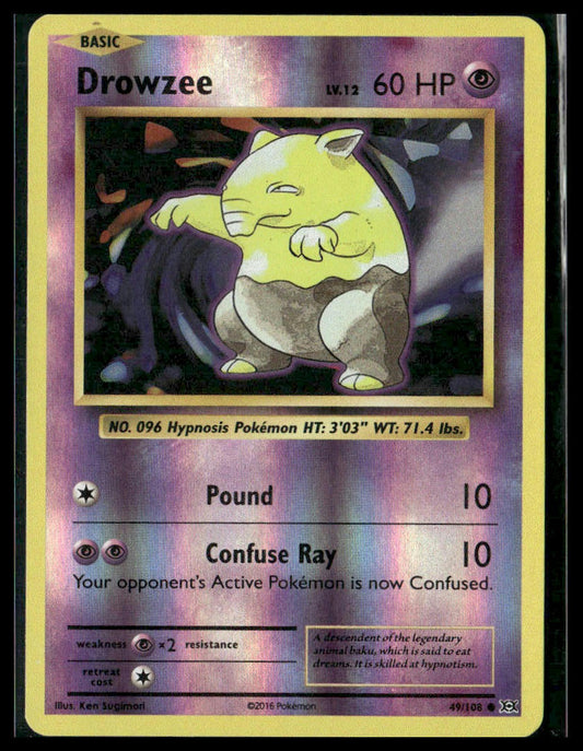 Drowzee #49/108 Reverse Holo XY - Evolutions NM