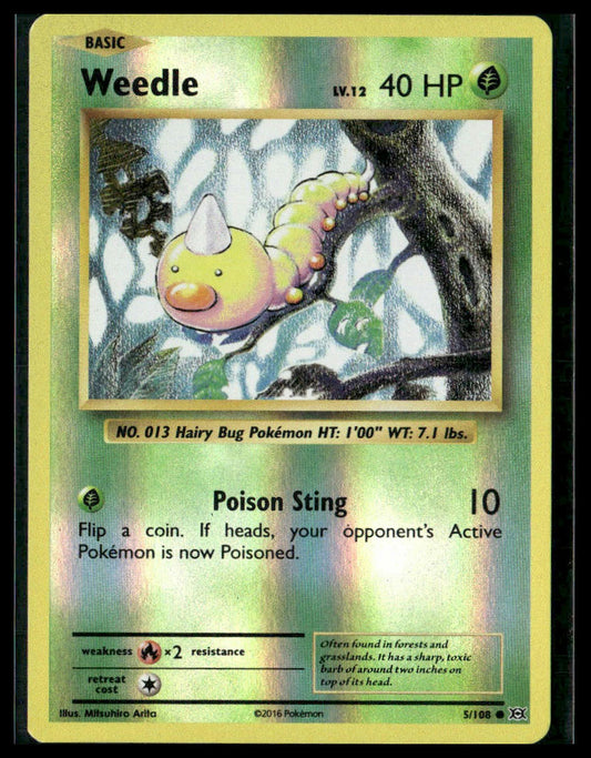 Weedle #5/108 Reverse Holo XY - Evolutions NM