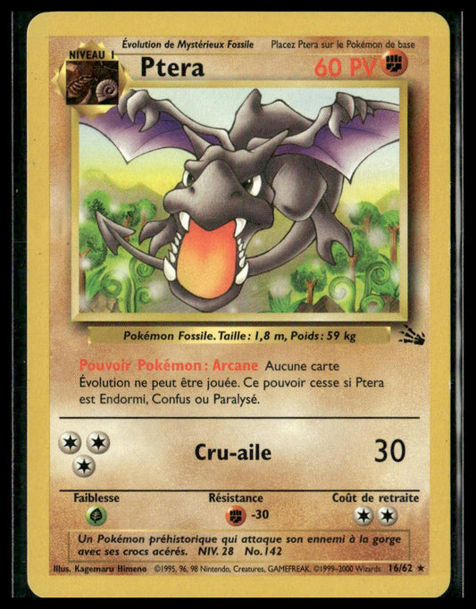 Ptera (Aerodactyl) #16/62 FRENCH Fossil MP