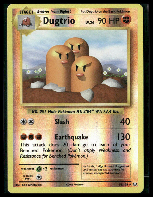 Dugtrio #56/108 Reverse Holo XY - Evolutions NM