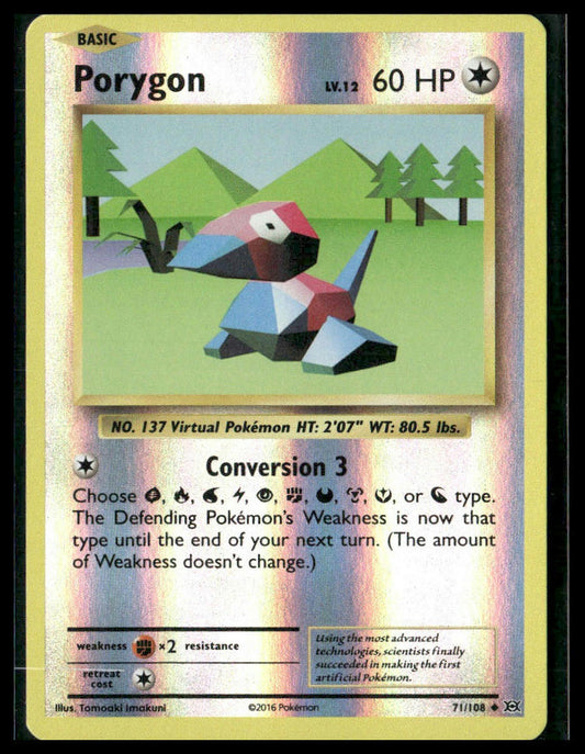 Porygon #71/108 Reverse Holo XY - Evolutions NM