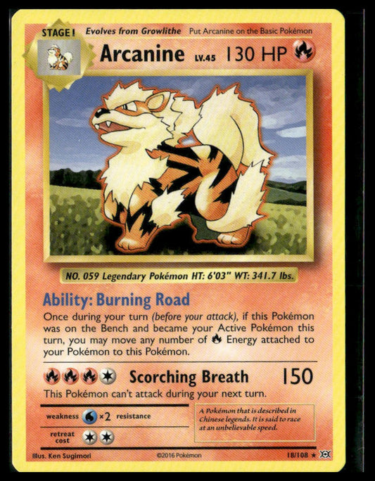 Arcanine #18/108 XY - Evolutions LP