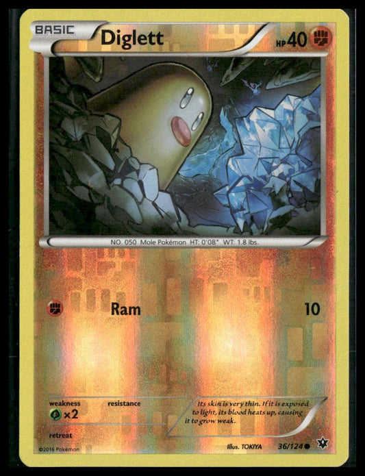 Diglett #36/124 Reverse Holo XY - Fates Collide LP