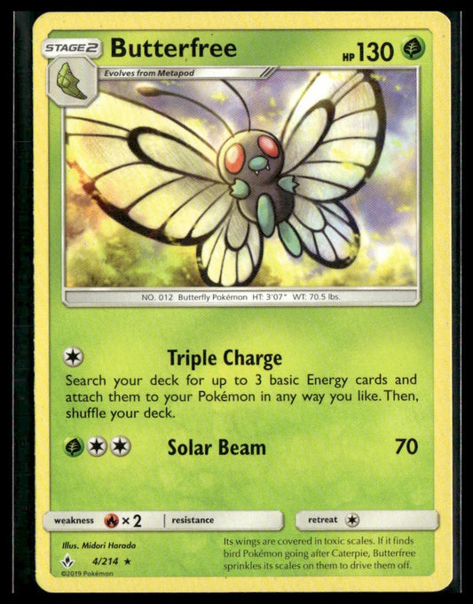 Butterfree #4/214 SM - Unbroken Bonds MP