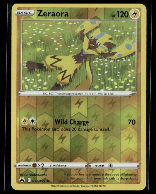 Zeraora #052/159 Reverse Holo Crown Zenith NM