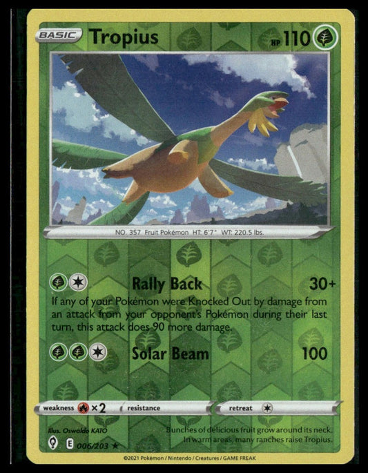 Tropius #006/203 Reverse Holo Evolving Skies LP