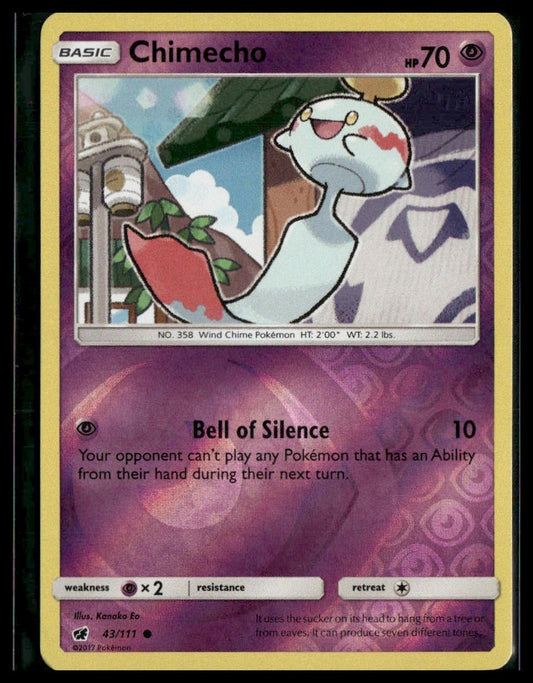 Chimecho #43/111 Reverse Holo Crimson Invasion LP