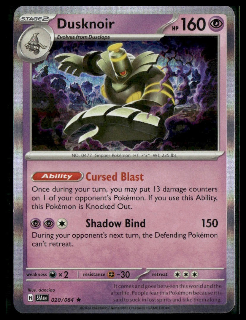 Dusknoir #020/064 Holo Shrouded Fable NM