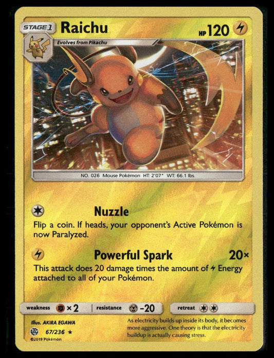 Raichu #67/236 Reverse Holo Cosmic Eclipse VLP