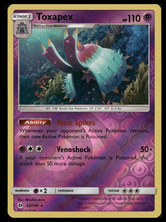 Toxapex #63/149 Reverse Holo SM Base Set VLP