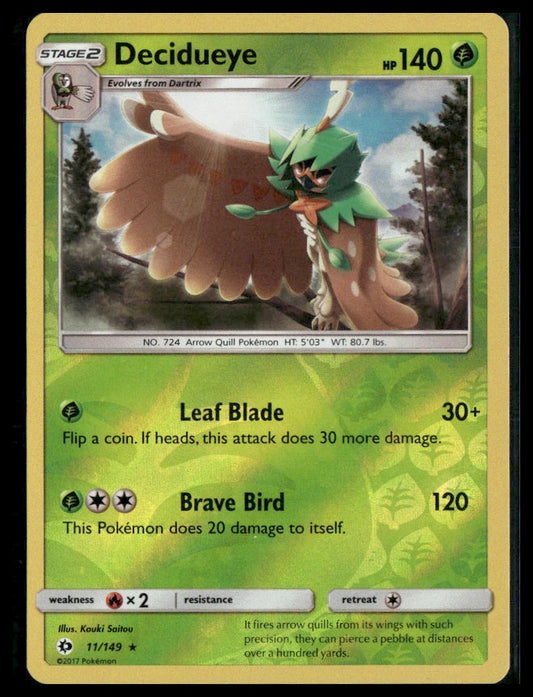 Decidueye #11/149 Reverse Holo SM Base Set NM