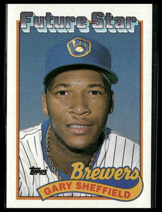 Gary Sheffield #343 Rookie 1989 Topps Milwaukee Brewers Future Star