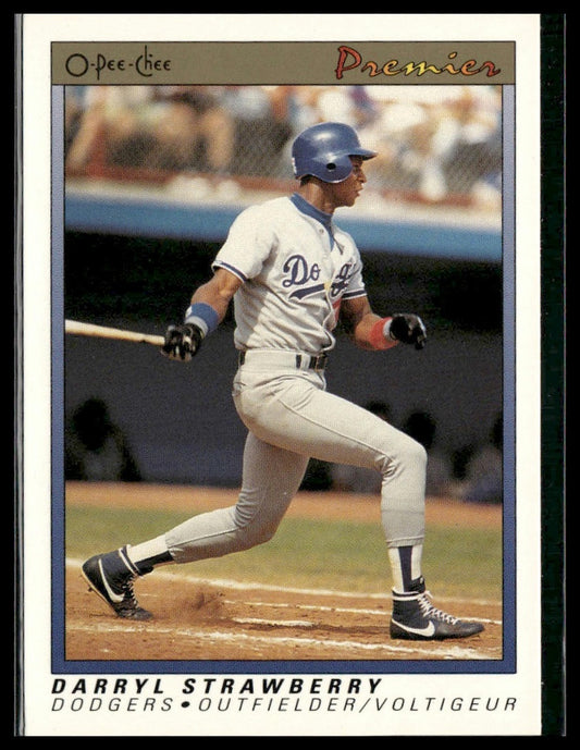 Darryl Strawberry #117 1991 O-Pee-Chee Premier Los Angeles Dodgers