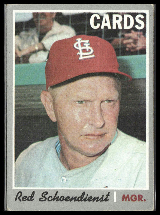 Red Schoendienst #346 1970 Topps St. Louis Cardinals
