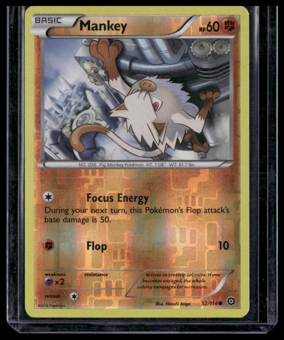 Mankey #52/114 Reverse Holo XY - Steam Siege LP
