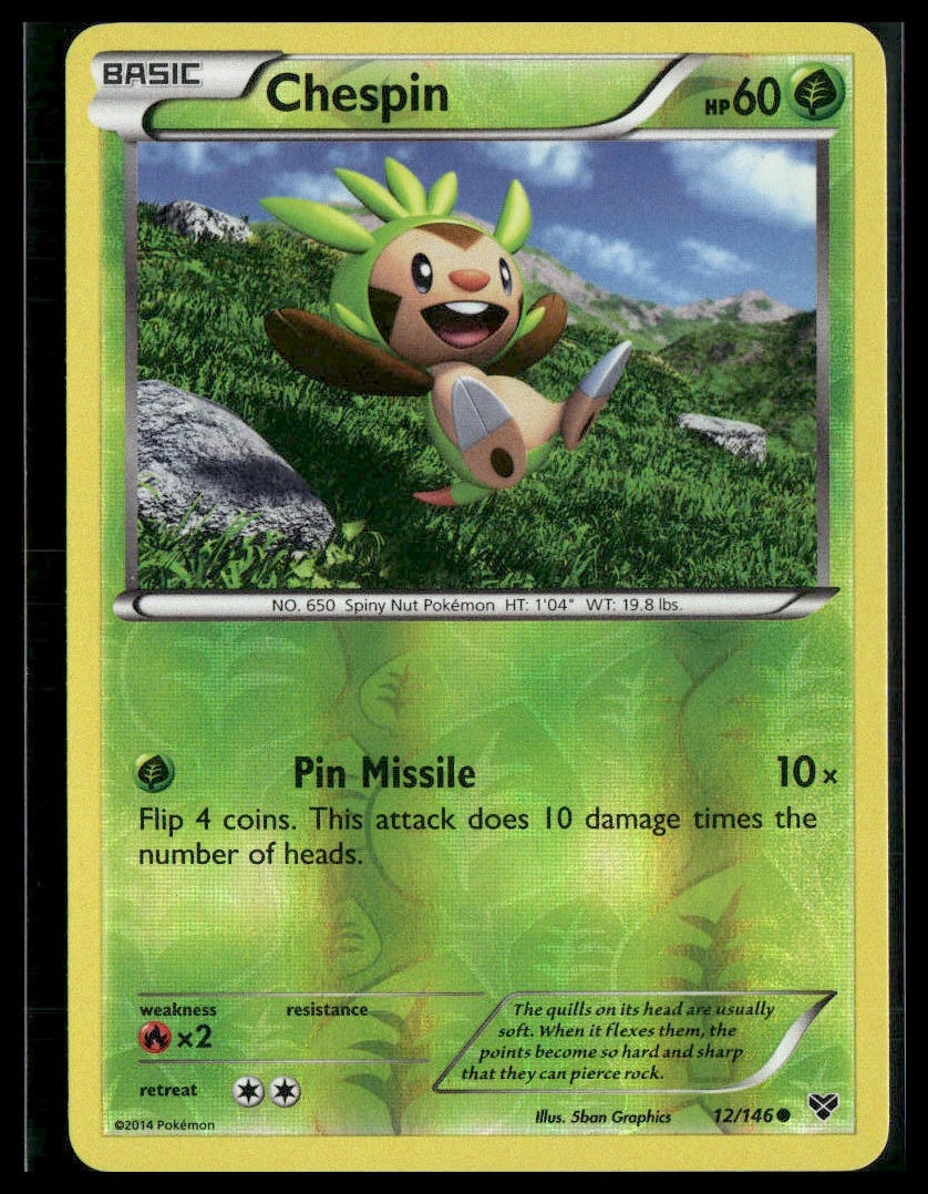 Chespin #12/146 Reverse Holo XY Base Set LP
